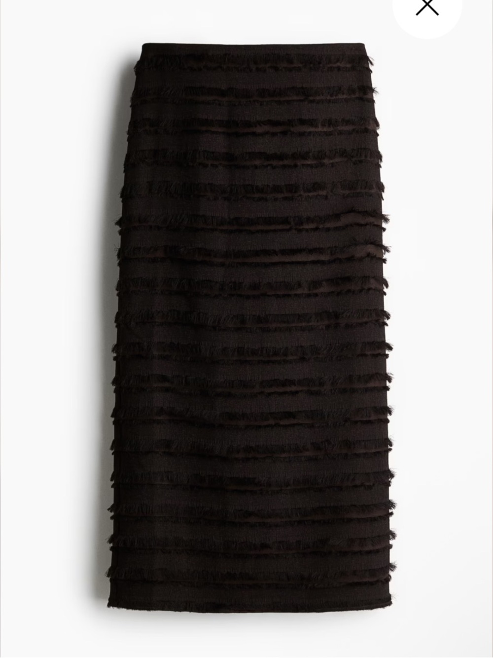 H&M Edition Brown Fringe Eyelash Midi Skirt